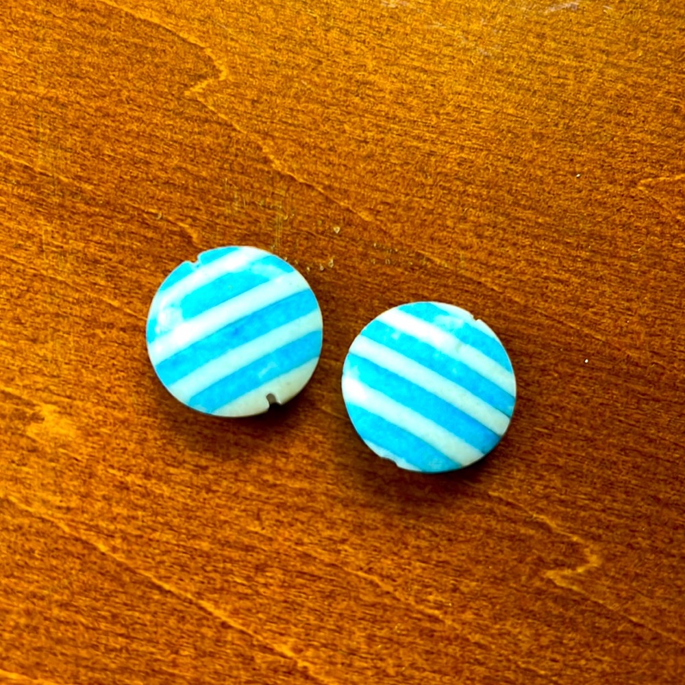 Unique jewelry beads blue and white stripped